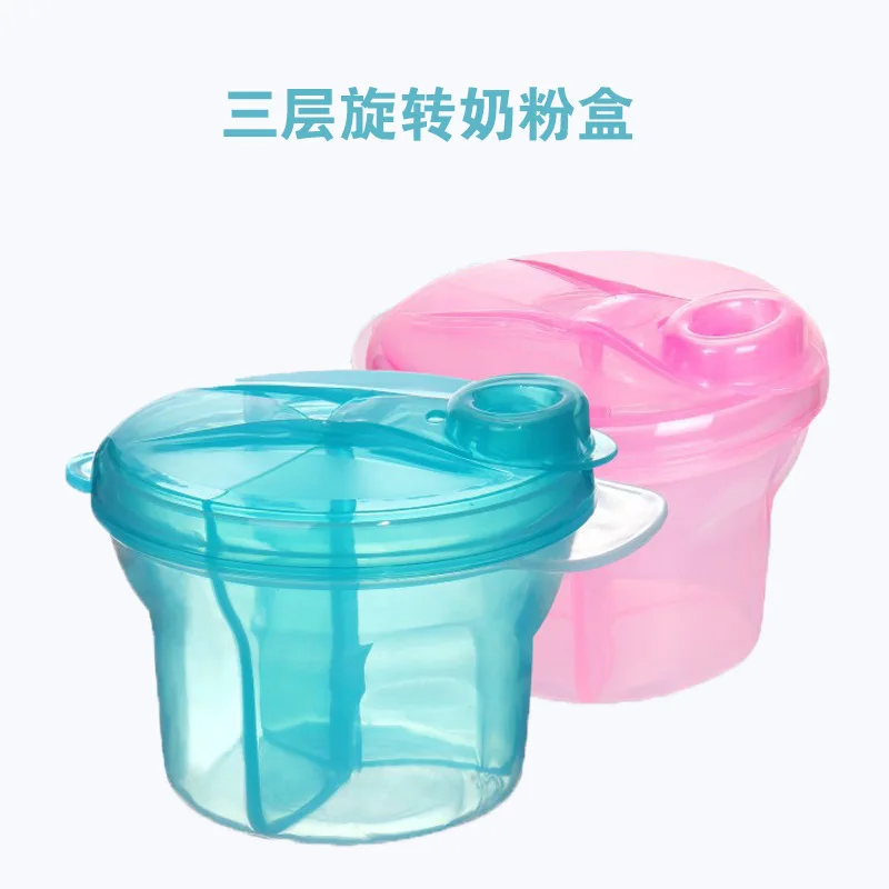 

Creative Infant Three Grid Milk Box Portable Rotating Pink Plaid Rice Flour Storage Box Maternal And Child Supplies Paperback