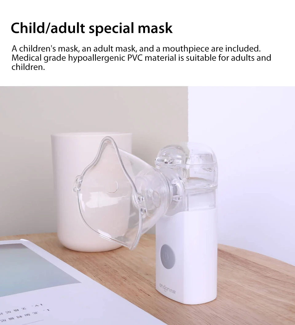 Xiaomi Andon Nebulizer Mini Portable Silent Atomizer USB Battery Handheld 0.2mlmin Rate Asthma Respirator Humidifier (10)