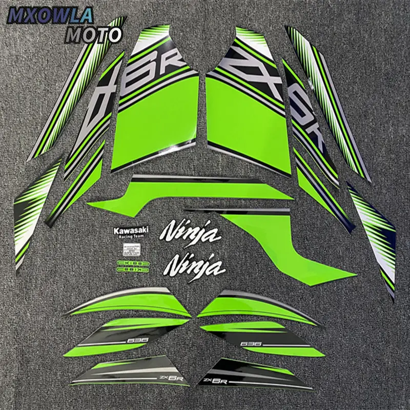 

For ZX6R ZX-6R 2013-2017 2014 2015 2016 Motorcycle Whole Fairing Sticker Decals Kit