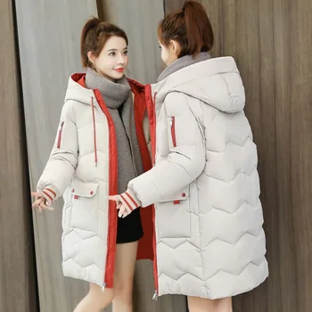 

2020 Cotton Padded Jacket Women's Korean Loose Winter Coat Winter Wear Fashion Small Fresh Medium Length Cotton Padded Jacket