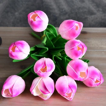 

Purple Tulips Artificial Flowers, Bridal Bouquets, Wedding Party Home Office Decoration(30Pcs)