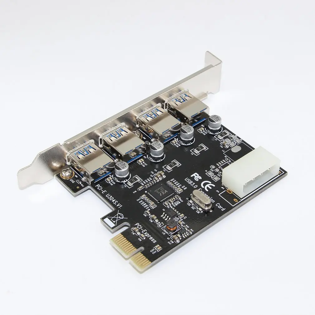 1 шт. настольный компьютер Usb3.0 плата расширения четыре порта Pci-E к Usb3.0 карта расширения адаптер Usb3.0Hub
