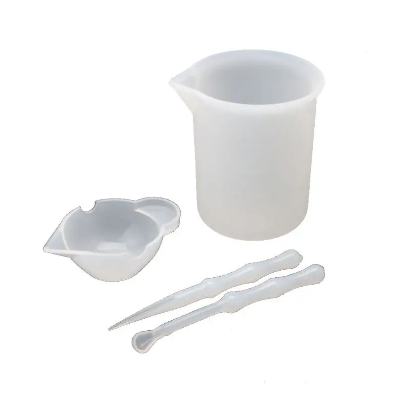 

4Pcs Reusable Washable Silicone Resin Mixing Measuring Divided Cups Tools Kit Sticks Spoon UV Epoxy Resin Jewelry Tools