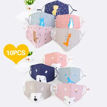 

10pcs Facemask For Kids Children Cotton Mouth Face Covers Scarf Anti Pollution Outdoor Face Filter Reusable Washable Facemasks