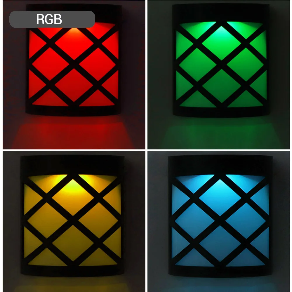 2 шт. светодиодный солнечный свет 6 светодиодов теплый белый 1 светодиод RGB IP55