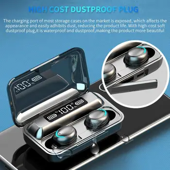 

EastVita TWS Wireless Bluetooth 5.0 Earphone Wireless Game Fingerprint Touch 9D HiFI Stereo LED Power In-ear Sports Headset