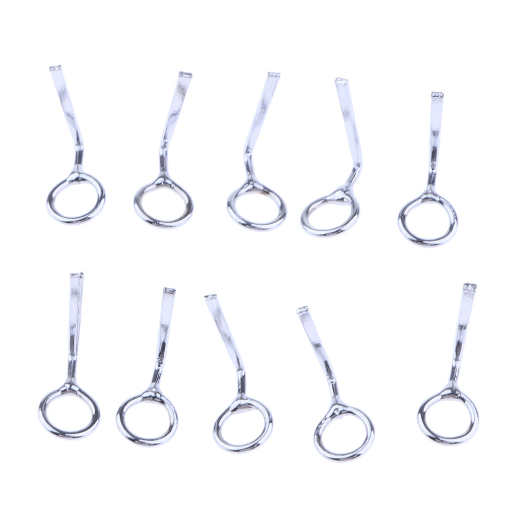 10Pcs Fishing Rod Guide Line Ring Single Leg Guides Stainless Steel Eye Rings for Lure Rod