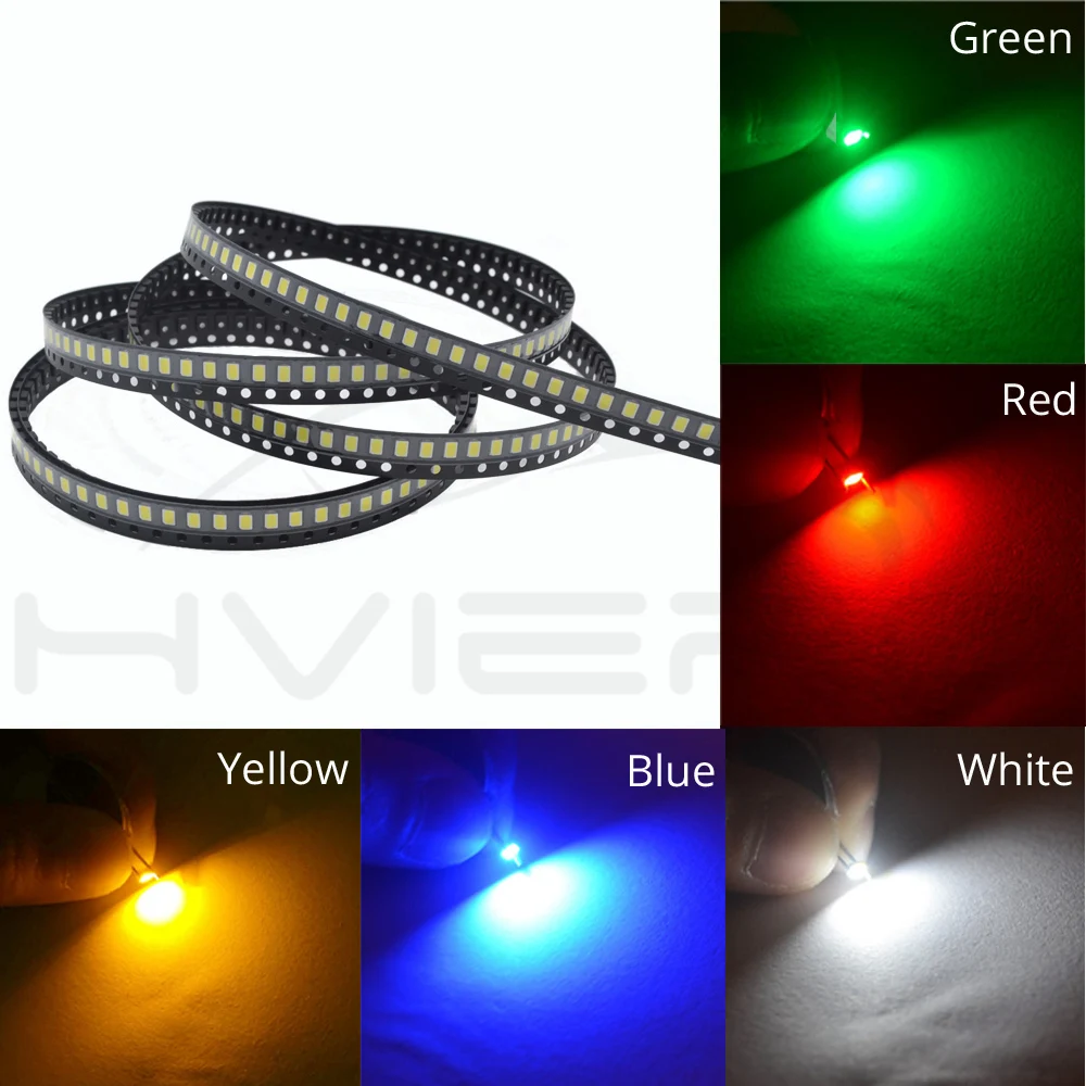 Hviero 500Pcs 3020 SMD SMT LED White Red Green Blue Ultra Bright Chip 6500K 6-7LM 20MA Diode LED Light Emitting Diodes Lamp PCB Bulbs 
