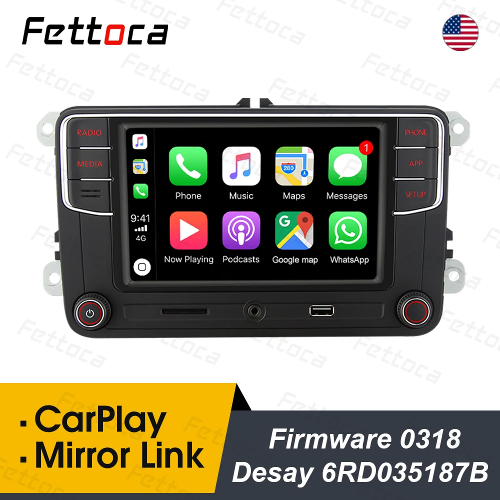 Автомобильный радиоприемник RCD330 Carplay 187B MIB 6 5 дюйма 1 ГБ ОЗУ Mirror Link для Golf Jetta MK5 MK6 CC
