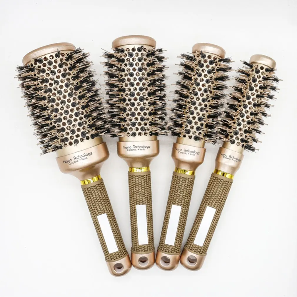 Roll Round Hair Brush Comb Brush Hair Care Tool Natural Bristle Curly Hair Brush Fluffy Comb Hairdressing Brush