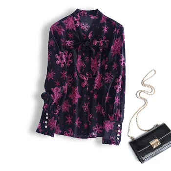 

Tcyeek Summer Spring 100% Real Silk Blouse Women Clothes 2020 Vintage Womens Tops and Blouses Ladies Elegant Blusas Shirts 3349