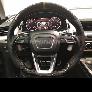 Image 5 - Refit Carbon fiber Leather steering wheel For Audi A3 A2 A5 A6 A7 A4L A6L Q3 Q5L Q7 A1 TT A8 2014 2015 2016 2017 2018 2019 2020
