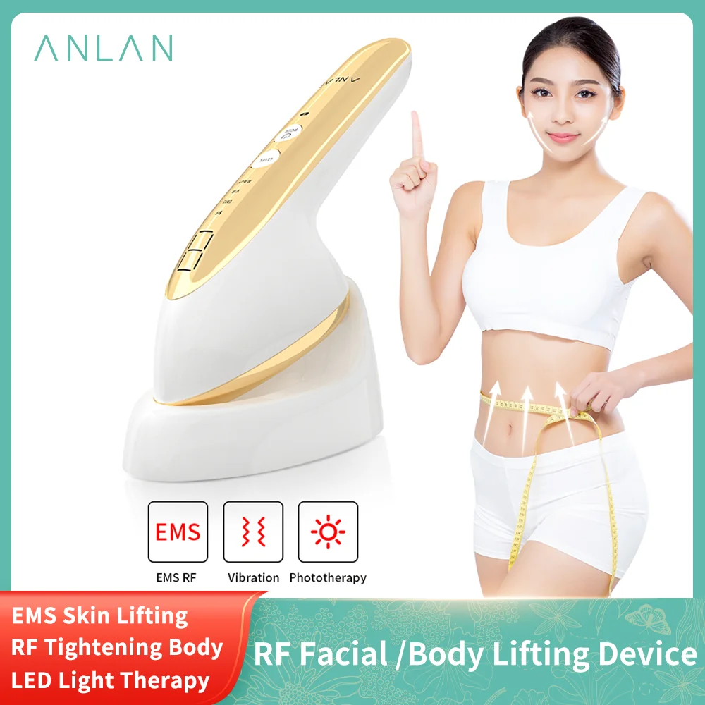 ANLAN RF Beauty Device EMS Facial Lifting Machine Wrinkle Removal Radio Frequency Skin Care LED Light Therapy Vibration Massager |