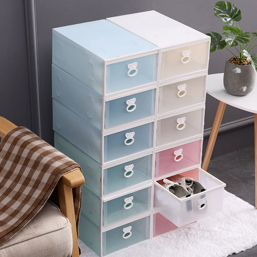 

Shoe Boxes High Capacity Drawer Shoe Box Storage Transparent Shoe Cabinet Dustproof Thickened Storage Container PP Boxes