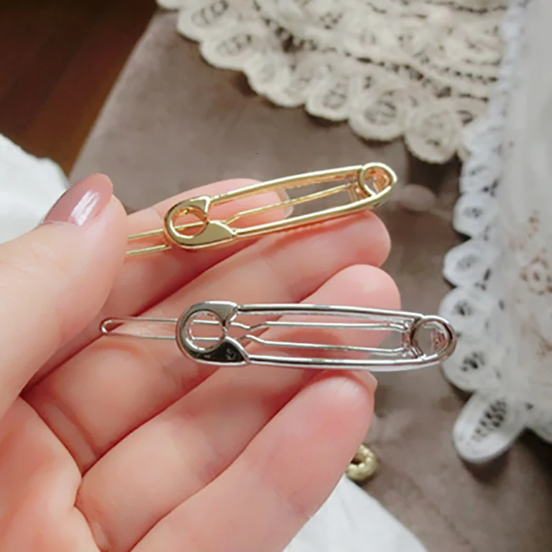Creative Paper Clip Trendy Metal Hair Clip Unique Personalized Hair Accessories Solid Hairpins Headwear Hair Grips For Womens