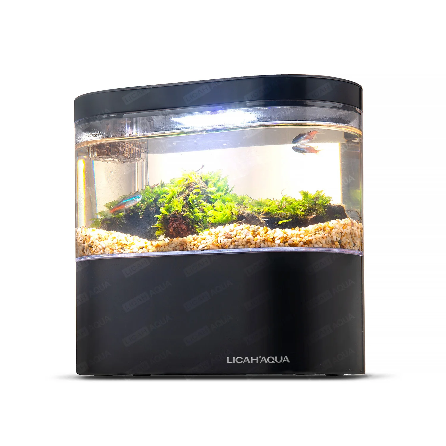 USB Mini Desktop Aquarium Built-in Water Pump LED light Filter