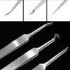1pcs Stainless Steel Tweezers Blackhead Acne Remover Needle Eyelash Extension Eyebrow Clip Nipper Face Pore Cleaning Tools TR213 2