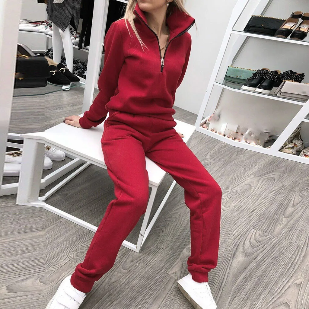 

Brand New 2 Piece Set Women Hoodies Pant Clothing Set Warm Newest Clothes Ladies Solid Tracksuit Women Set Top Pants Suit