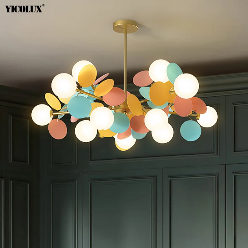 chandelier ceiling light Colorful Flash New LED Modern Chandelier Lights Living Dining Room Bedroom Villa Pendant Flats Bar Aisle Indoor Lighting Lamps small chandeliers