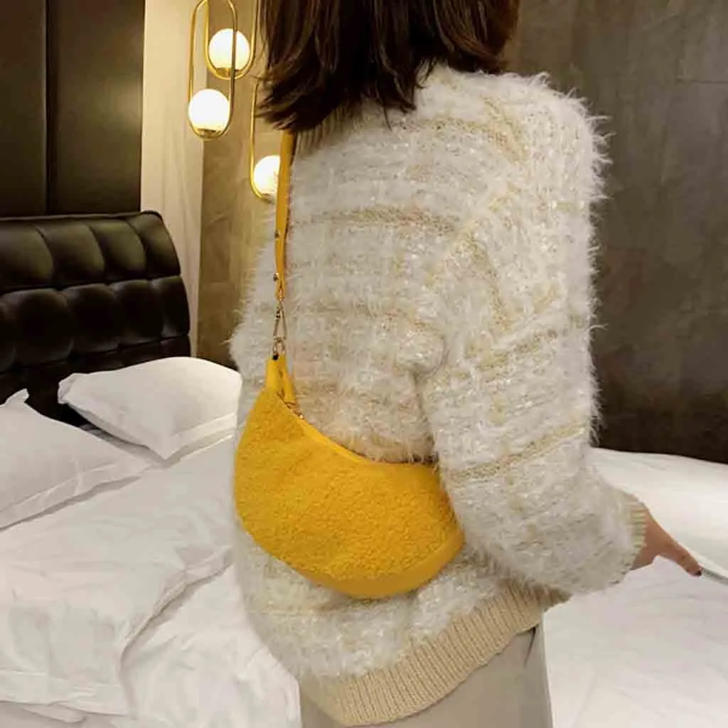 Women's Woolen Dumplings Package New Shoulder Messenger Package Fashion Wild Bag women messenger bags small female shoulder bags