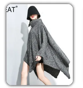 [DEAT] весенний черный лоскутный Свободный пуловер с длинным рукавом и круглым воротником, женский модный свитер с бисером OA87