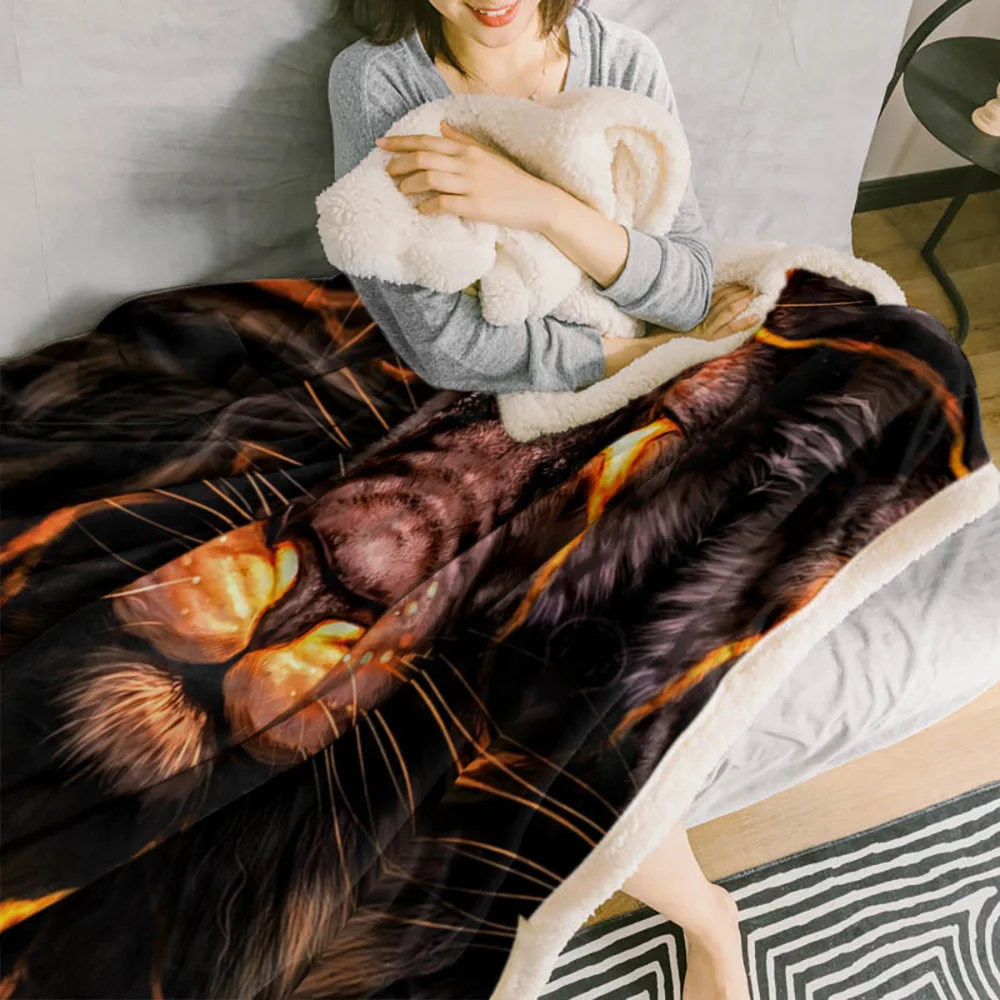 Зимнее кашемировое одеяло из шерпы, покрывало для кровати с ...