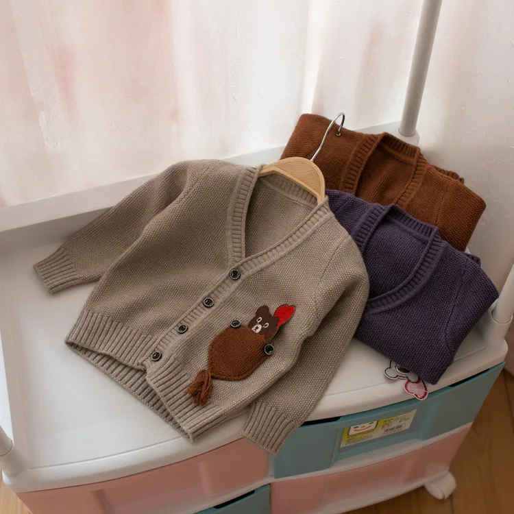 Mmtkids/осенний Детский свитер в Корейском стиле кардиган для мальчиков и девочек с рисунком медведя и воздушных шаров, для маленьких детей, B312