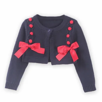 

Baby Girl Cadigan Long Sleeve Little Girl Cotton Knitted Sweater Jacket Toddler Shrug Coat Infant Cropped Knit Bolero