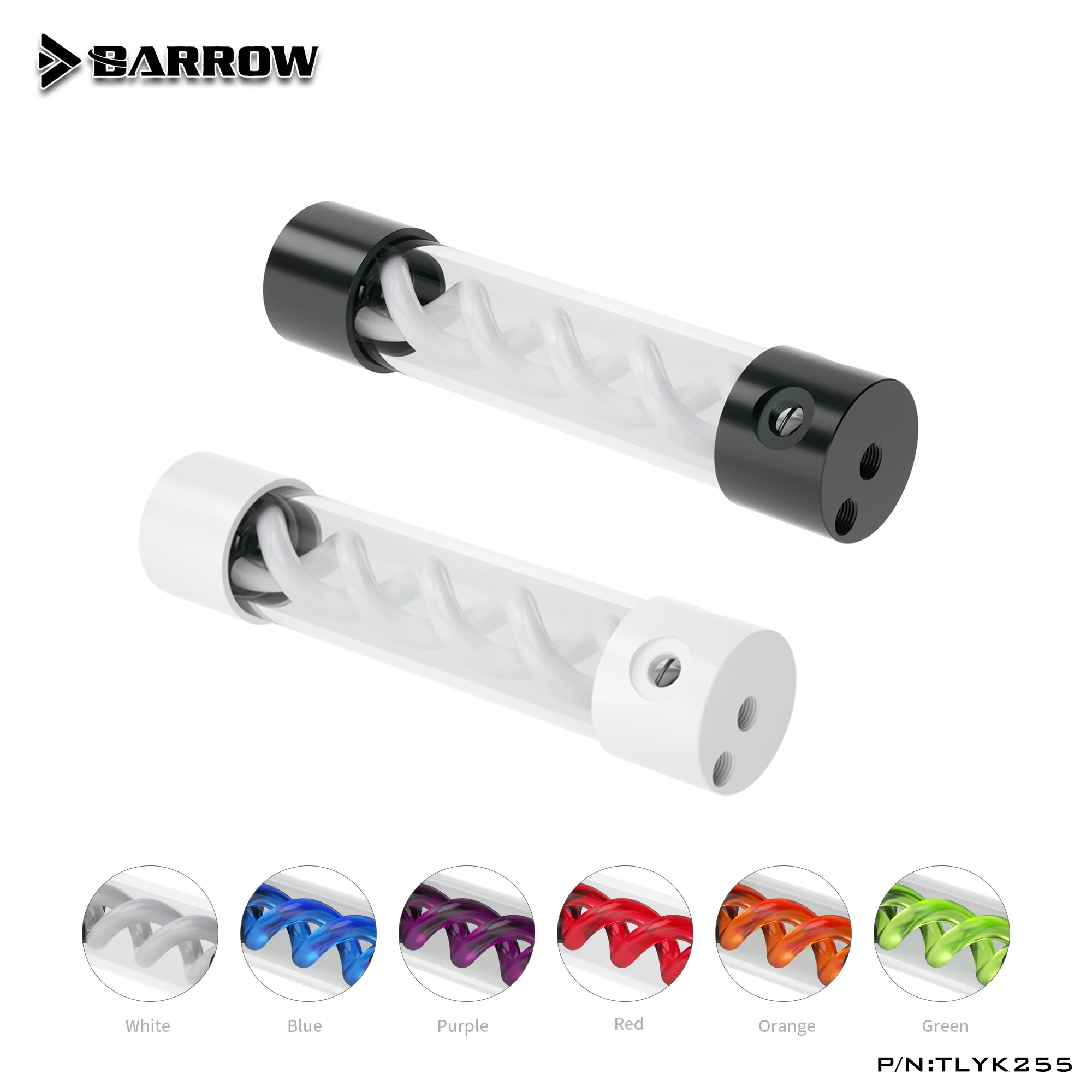Barrow PC Water Cooling MOD DNA Trasnparent Reservoir Tank 205mm/255mm Spiral Colorful For Computer Case TLYK-255 | Компьютеры и офис