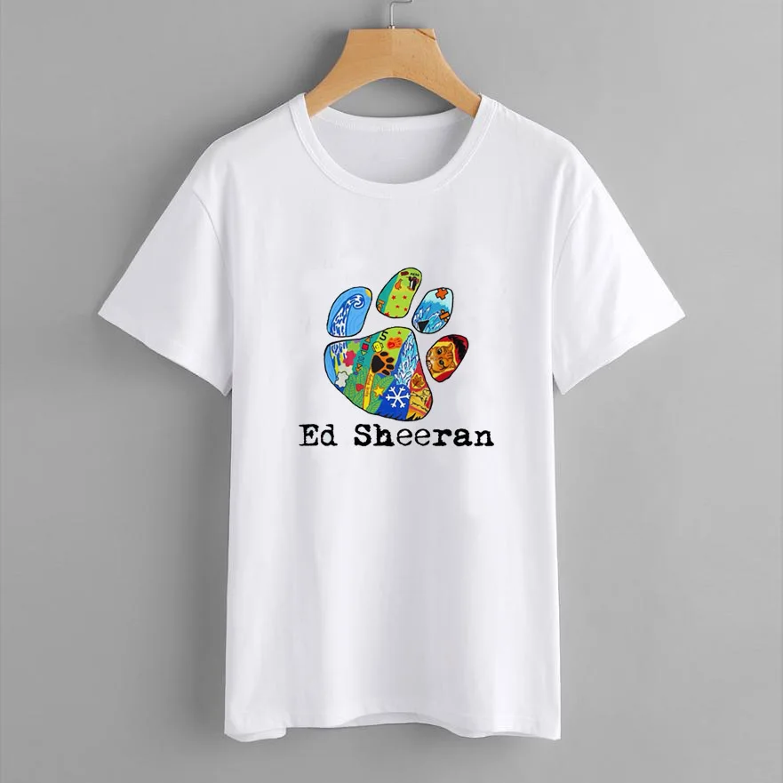 Ed Sheeran Harajuku T Shirt Women Ullzang 90s Music Lovers Funny Cartoon Print T-shirt Fashion Women Tops Plus Size Summer Tees