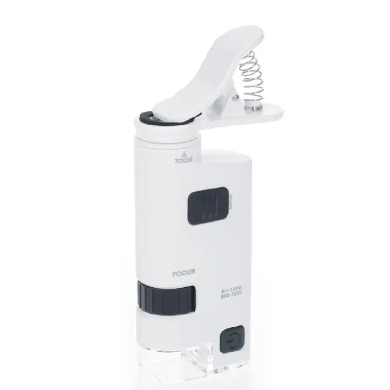 

80-120X Digital Clip Type Cellphone Microscope With LED Lamp for Jewelry Stamp for tools