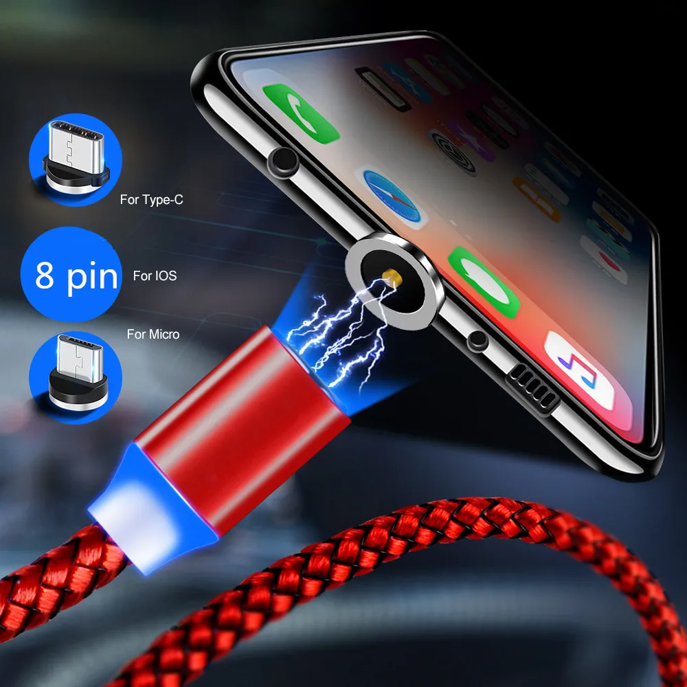 Magnetic USB Kabel Micro USB untuk Samsung Galaxy A3 A5 2016 J7 Prime A7 2018 Kehormatan 8A 7X OPPO A9 F7 ponsel QC 3.0 Usb Charger Cepat