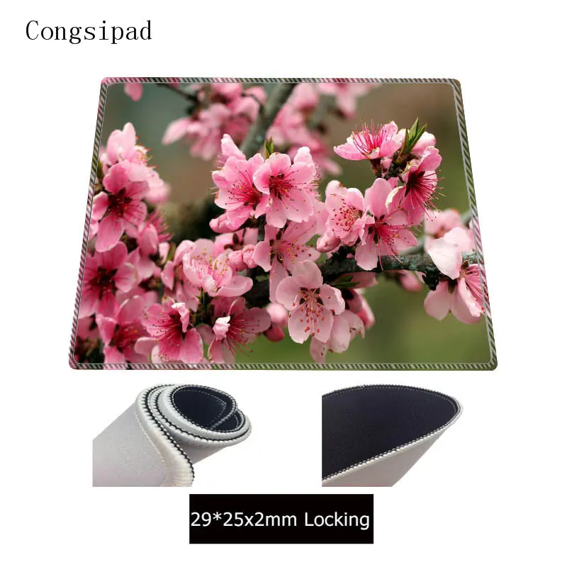  Congsipad Red White Flower Large Mouse Pad Overlock Edge Big Gaming mouse Pad Send BoyFriend the Be