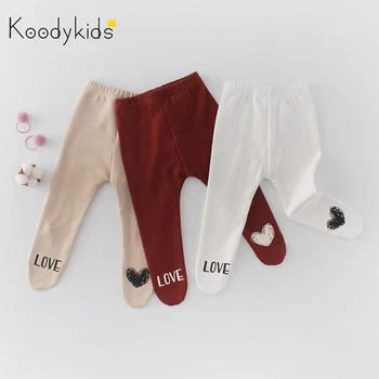 

Koodykids 2020 New Baby Pants Spring Autumn Baby Legging Brown White Cat Baby Girl Leggings Socks Feet Pants Spring 0-2 Years