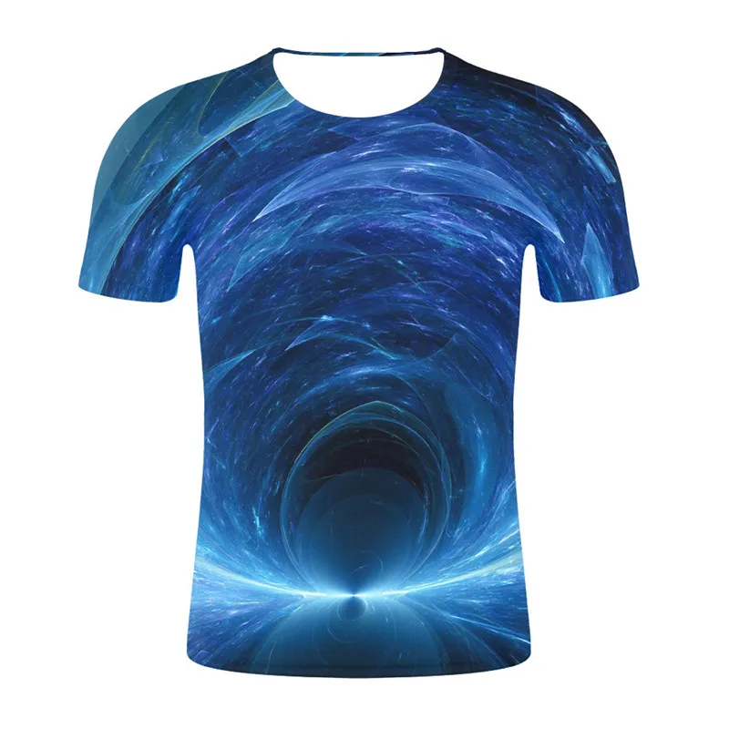 Geometry vertiginous tshirt Men Brand T-shirt Casual Vortex T shirt 3d Colorful Print Mens short sleeve | Мужская одежда