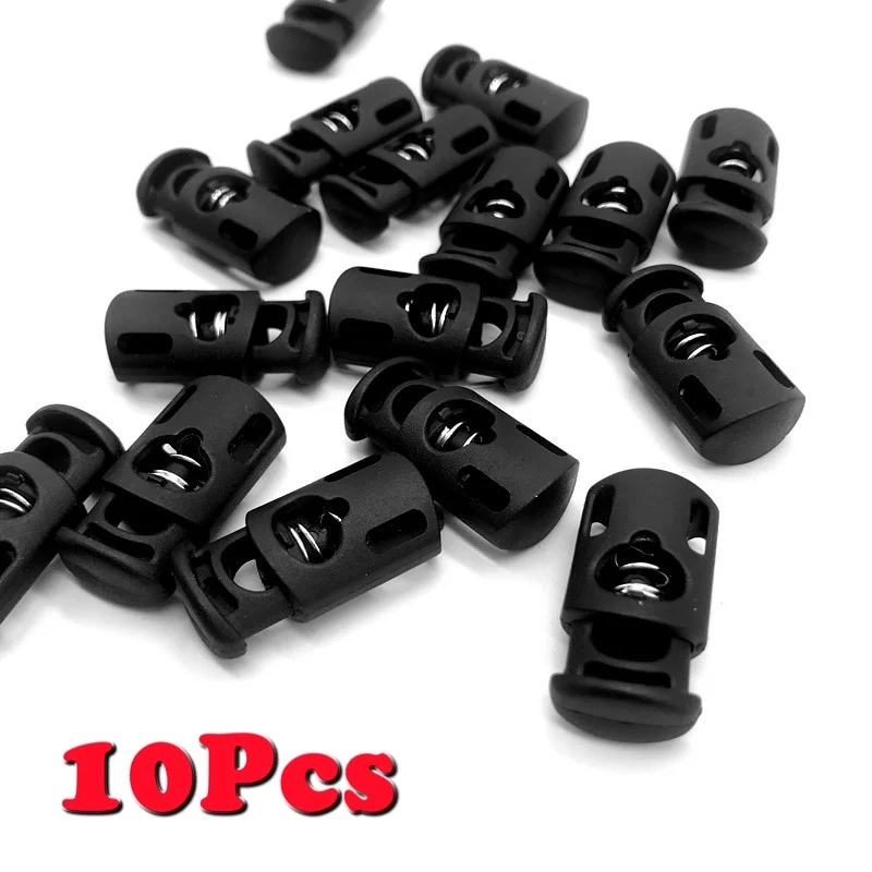 Outdoor Bungee Cord Plastic Single Hole Lock Clamp Toggle Stop Slider 10pcs 