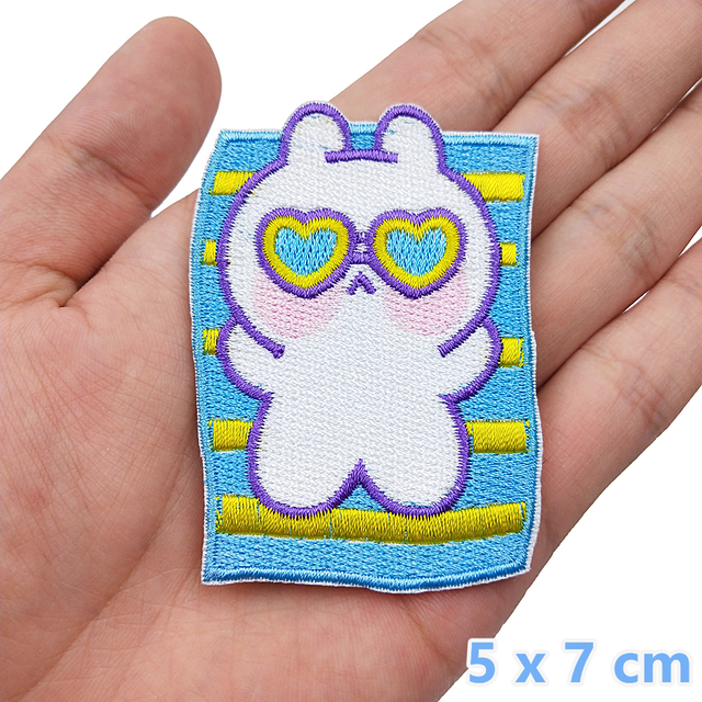 Cartoon Rabbit Embroidery Patches Self-adhesive For Clothing Handmade DIY Stickers Badge Backpack T-shirt Appliques