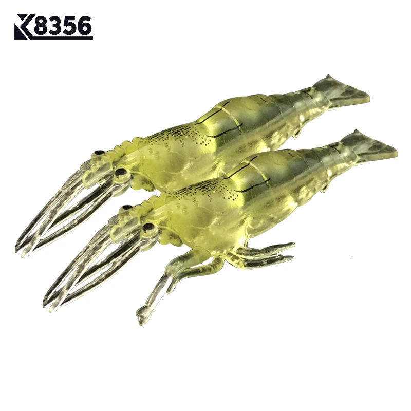 K8356 10 шт./лот 4 см имитация креветок рыболовные приманки из ПВХ Мягкая приманка