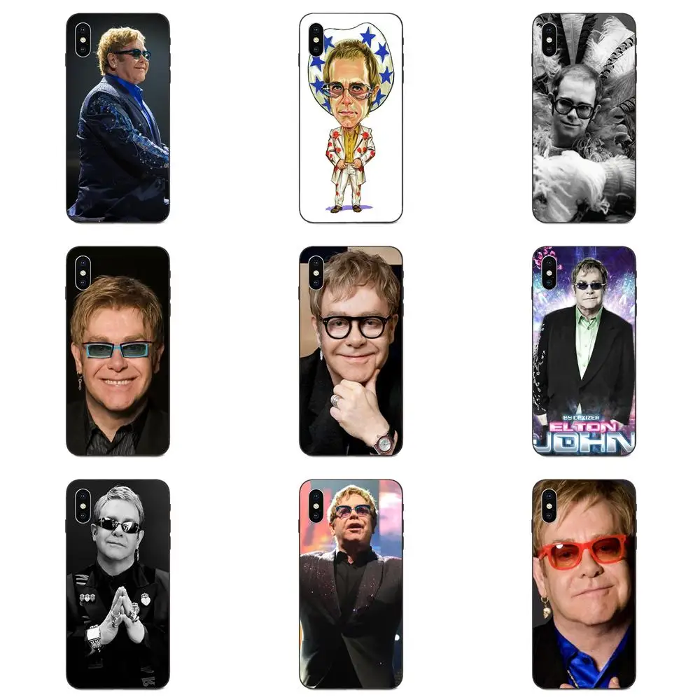 

Elton John Soft Silicone TPU Black Cases Skin For Apple iPhone 4 4S 5 5S SE 6 6S 7 8 Plus X XS Max XR