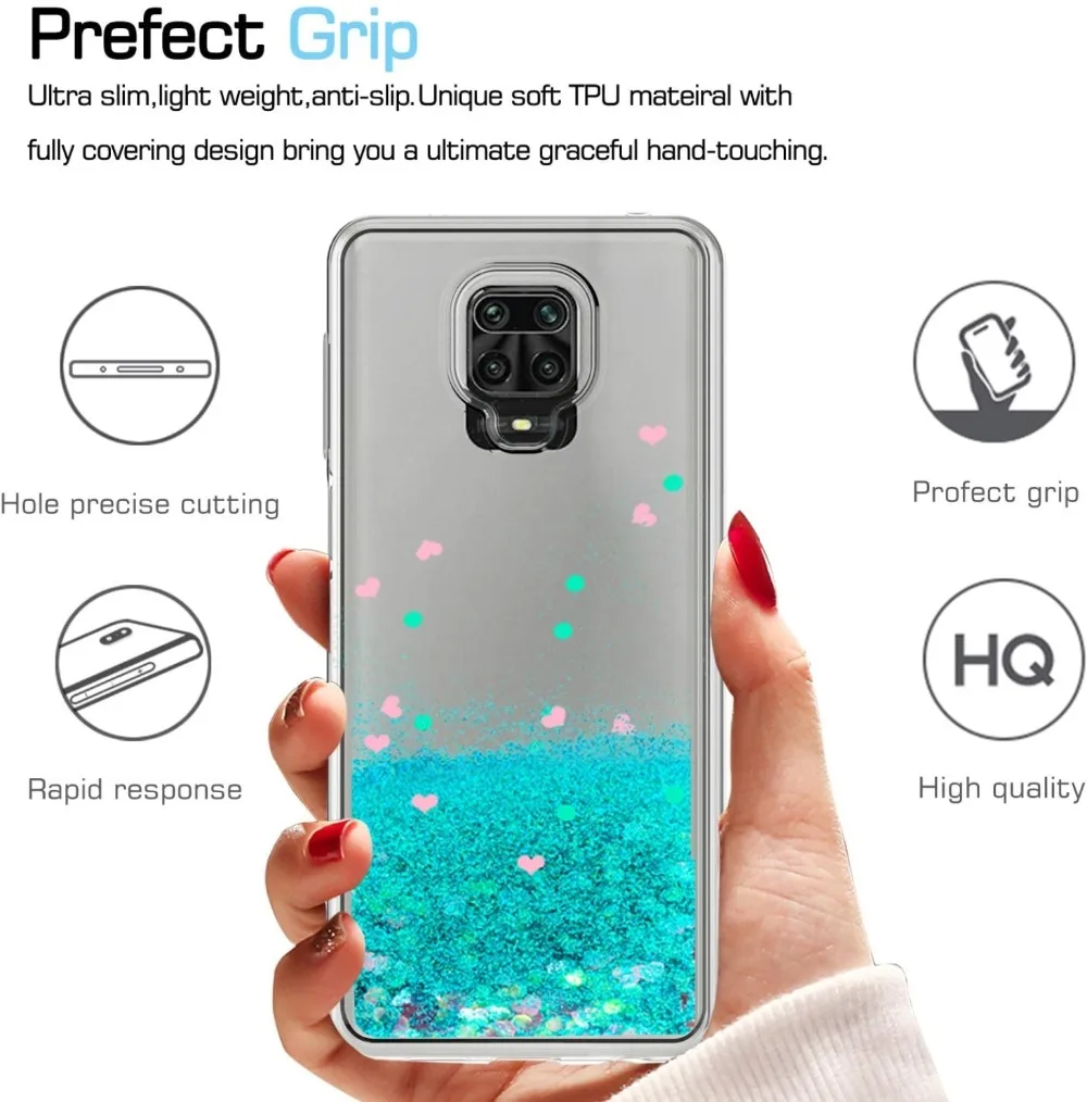 Glitter Case For Xiaommi Redmi Note 9s Note 9 8 8T 7 Pro K30 K20 Mi 10 9 Note 10 CC9 Pro A3 Lite CC9e Quicksand Liquid Cover (7)