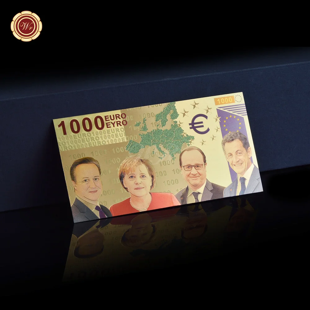 WR цветные евро 500 Поддельные Банкноты серебряная фольга евро банкноты сбор бумажных денег банкноты для сувенира подарок Прямая поставка - Цвет: 1000 euro