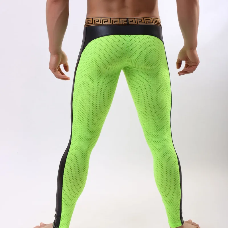 Sports Leggings Compression pants Breathable Mesh Leggings Men Running Tights Mens Compression Pants Gym Sports Leggins Exercise Training Workout Tights For Men