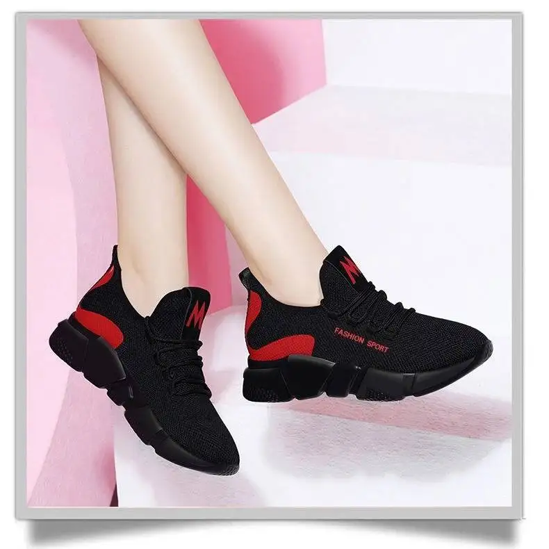 Женская обувь для бега; легкие кроссовки из сетчатого материала; дышащая обувь для прогулок на плоской подошве; устойчивая женская спортивная обувь; Zapatos De Mujer