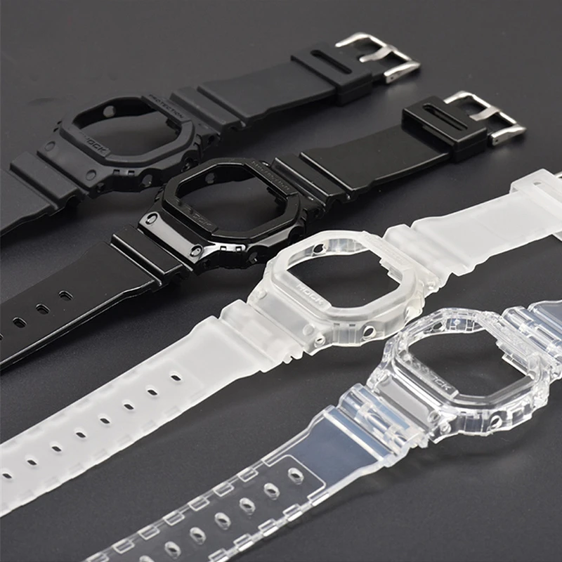 Transparent Watchband Watch Case For Casio G Shock Dw 5600 Gw M5610 G 5600 G 5000 Tpu Replace Band Bracelet Strap Accessories Watchbands Aliexpress