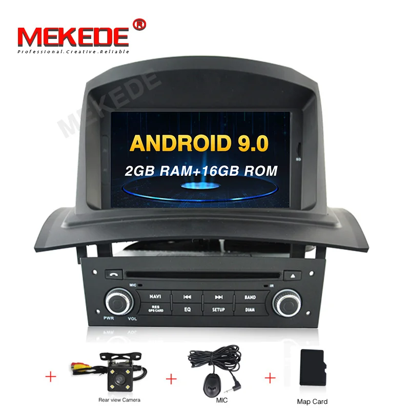 8 ядерный Android 9,0 Автомобильный мультимедийный сенсорный dvd-плеер для Megane 2 Fluence Megane II 2002-2008 с gps аудио видео wifi BT 4G ram - Цвет: 16G add camera