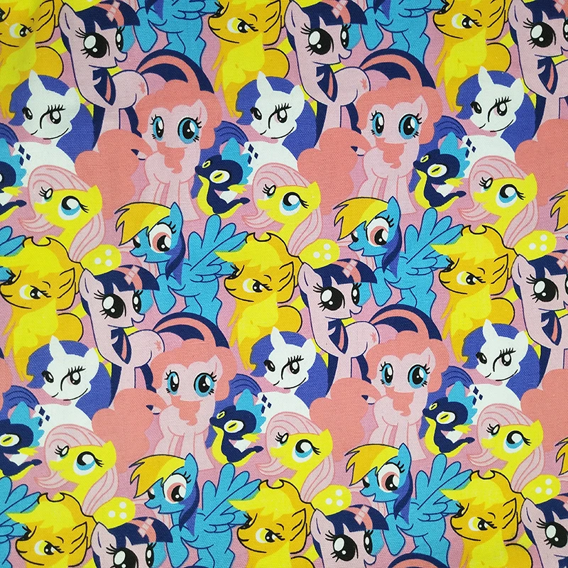 Хорошая плотная парусиновая ткань с рисунком из мультфильма красочная лошадь печатная парусиновая хлопковая ткань лоскутное шитье скатерть DIY сумка для шитья дивана