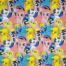 Хорошая плотная парусиновая ткань с рисунком из мультфильма красочная лошадь печатная парусиновая хлопковая ткань лоскутное шитье скатерть DIY сумка для шитья дивана