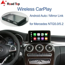 Carplay sem fio para mercedes benz classe c w205 & glc 2015-2018, com funções de jogo de carro espelhamento automático android