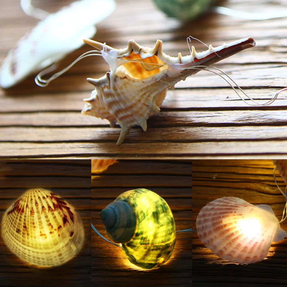 Shell Conch Led Fairy Lights Ramadan Decoration Room Decor For Wedding New Year Holiday Garden Kids USB Mediterranean Style | Лампы и