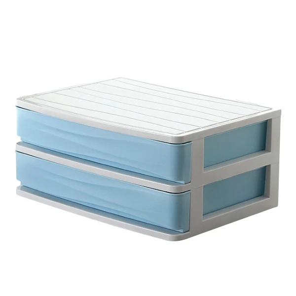 Splicable ящик для макияжа Organiz домашняя коробка для хранения настольный контейнер для сортировки офисный файл коробка для хранения мелочей - Цвет: Blue-2 layer